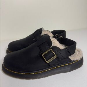Dr. Martens Black Loafers with Fur Lining